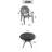 5-Piece Set Of Cast Aluminum Patio Furniture With Black Frame and Red Seat Cushions(same sku:W1710S00064)