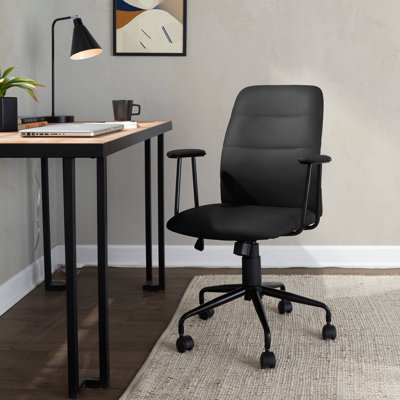 Chaise de bureau en similicuir noir