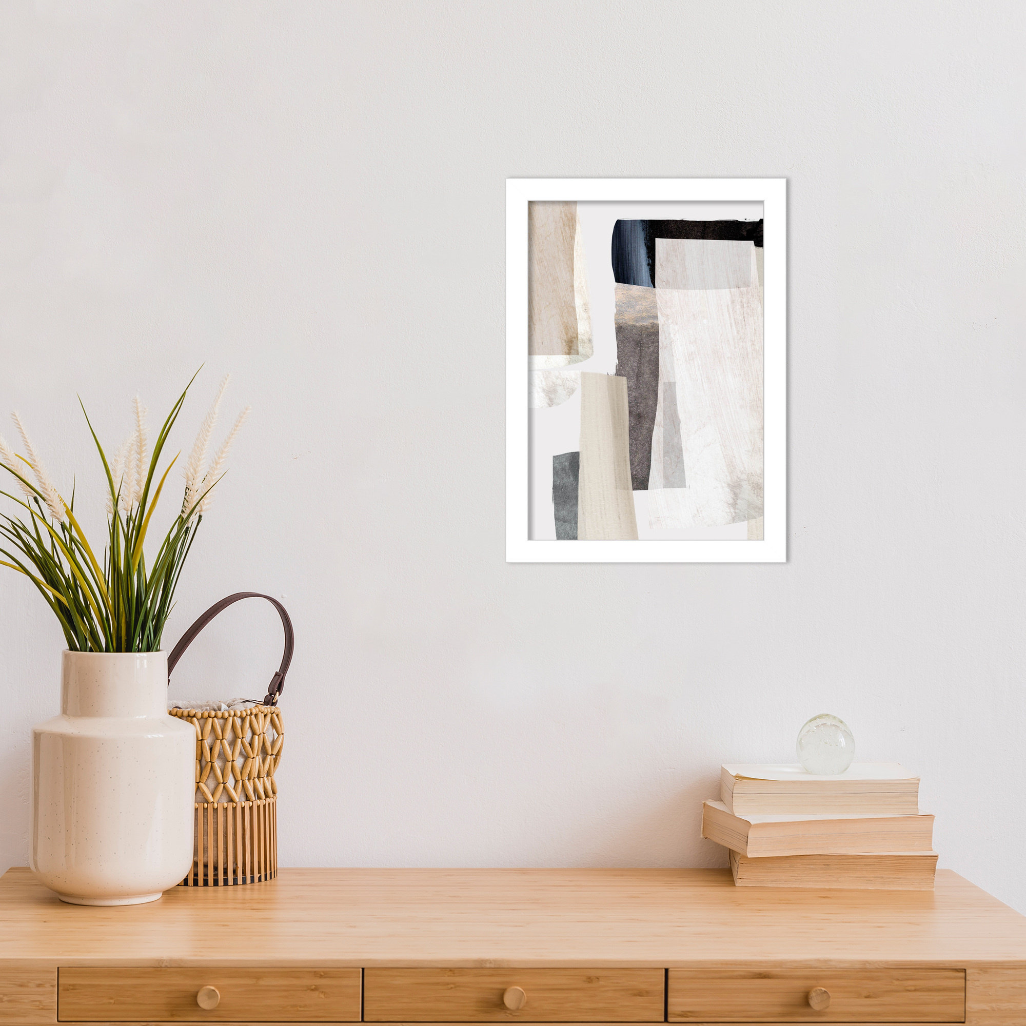 Clay No 2 by Dan Hobday Wood Framed Wall Art Print, 13" H x 10" W, White