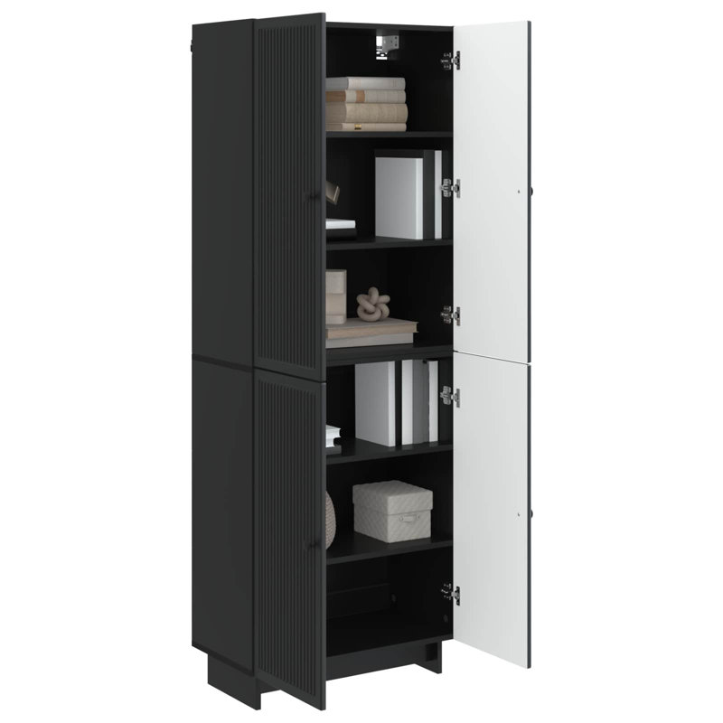 4 -Door 4 Storage Cabinet, Black
