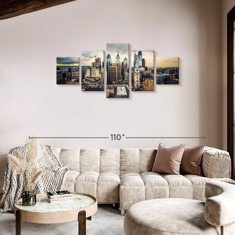 Horizon orageux de Philadelphie, H 34 po x l 74 po