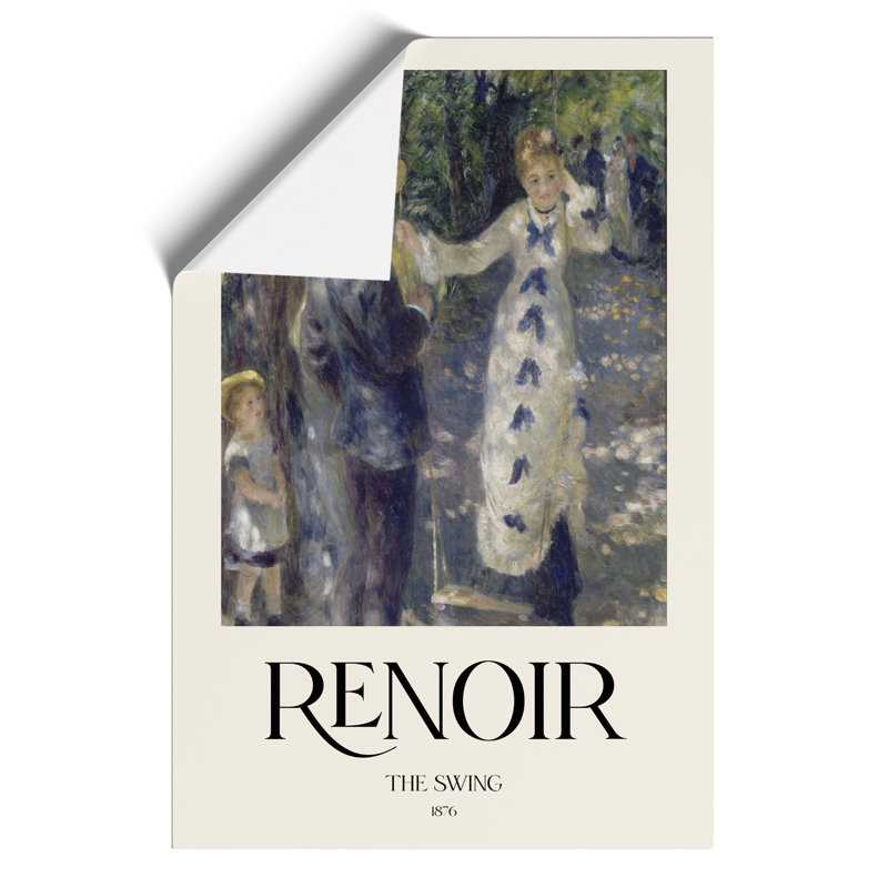 The Swing by Pierre-Auguste Renoir - No Frame Painting, 30cm H x 21cm Wx 0.1cm D