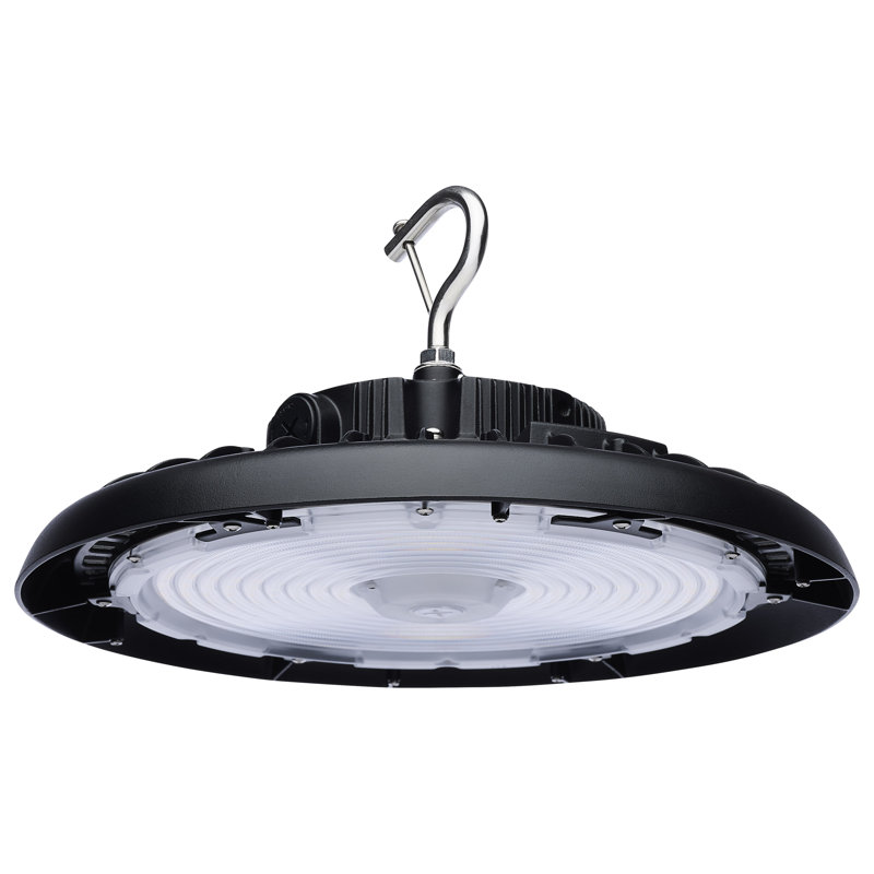 Dimmable Round High Bay Ceiling Light, Black