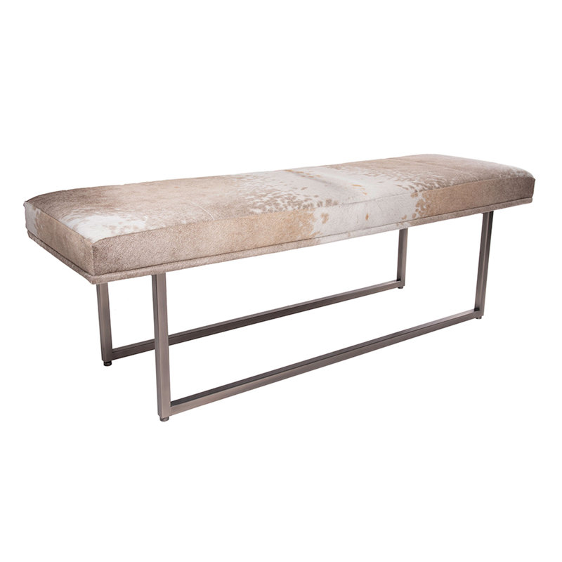Bonita Cowhide Bench, Taupe