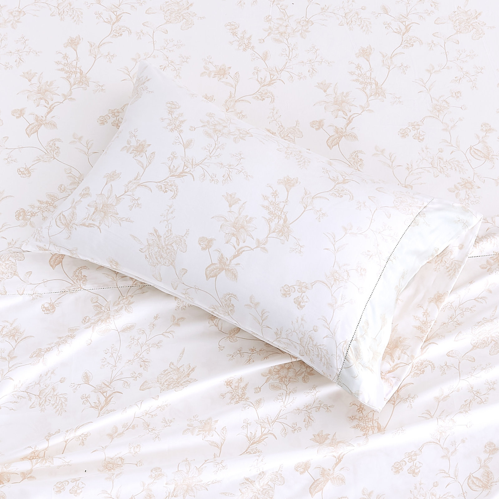 Barbet Sateen Sheet Set, Twin Sheet Set + Fitted Sheet + 1 Pillowcase, Mocha