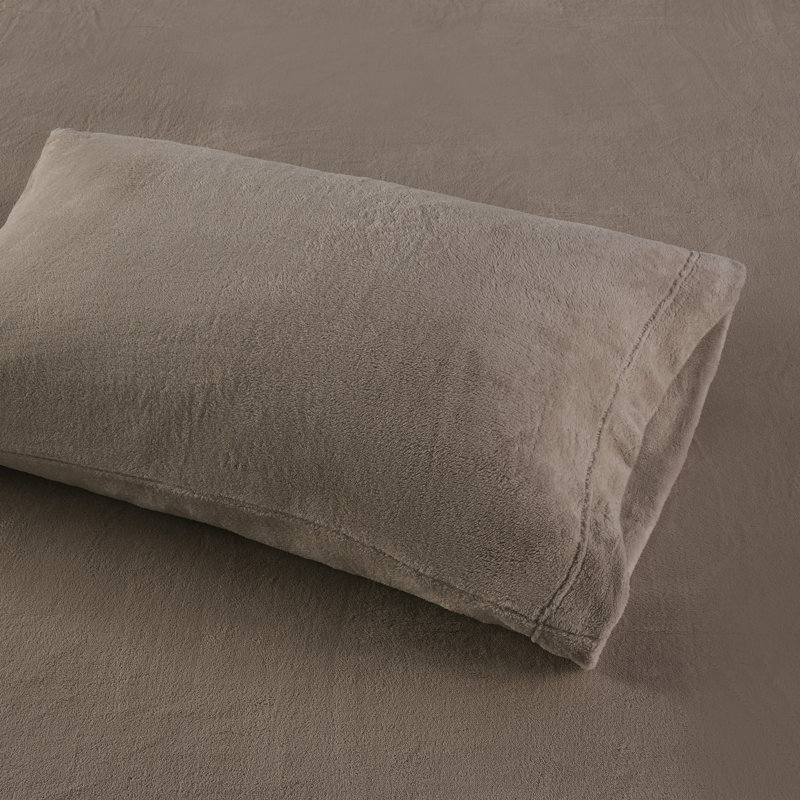 Soloft Plush Brown Micro Plush 4-Piece Full Sheet Set, Full Sheet Set with 2 Pillowcases, Brown