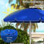 40+ parasol de plage protégé avec inclinaison et hauteur réglable, 2 porte-gobelets et crochets, auvent ventilé bleu pour la fonction de hauteur extérieure, protection, fentes ventilées