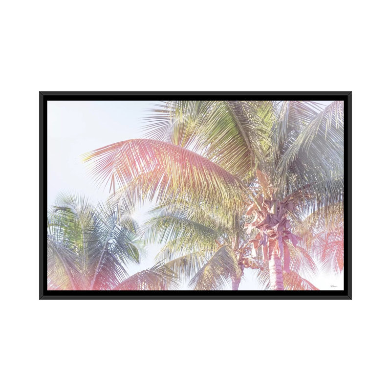 « rêve palm i », impression sur toile, H 18 po x l 26 po x P 1,5 po, Pas de tapis, Toile avec cadre noir
