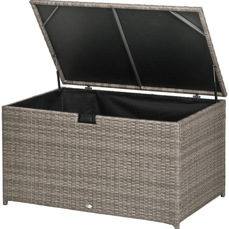 Boîte de rangement imperméable pour l'extérieur - terrasse extérieure grise de 113 gallons pour