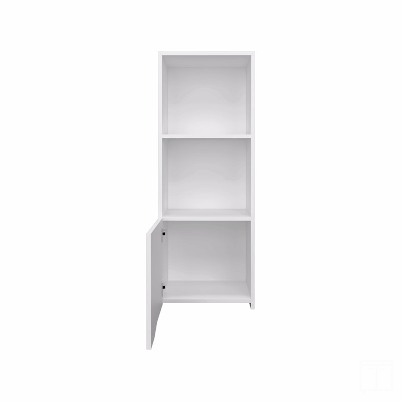 Wall Cabinet 43.3" H, With 1 Door And 3 Shelves, 43.3" H x 30" W x 13.4" D, White