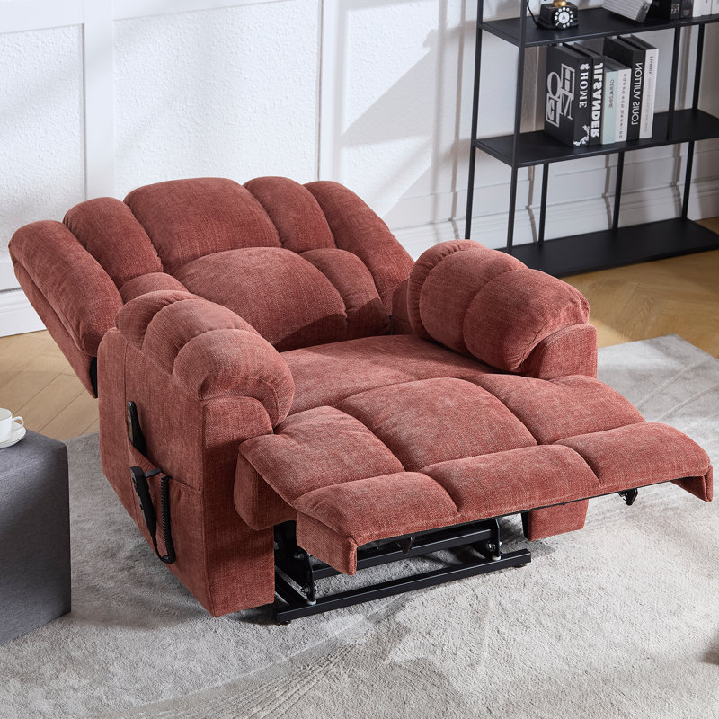 Dual Motor Power Lift Recliner with Heat and Massage, Infinite Position, 180°Reclining, Sidepocket