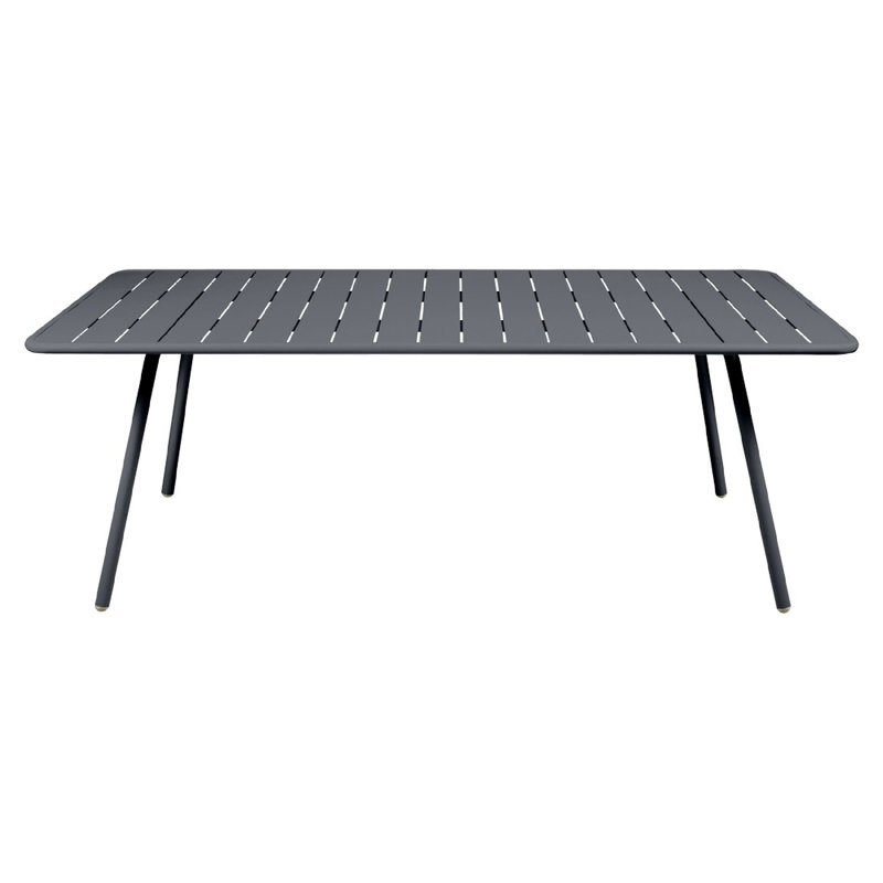 Table de salle à manger en aluminium Luxembourg, L 40 po x L 81,5 po x H 29 po, Anthracite