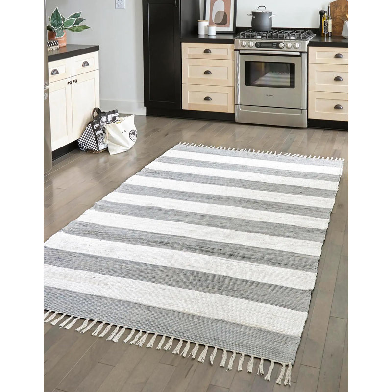Rinker Cotton Striped Indoor Rug, Rectangle 3'1" x 5'1"