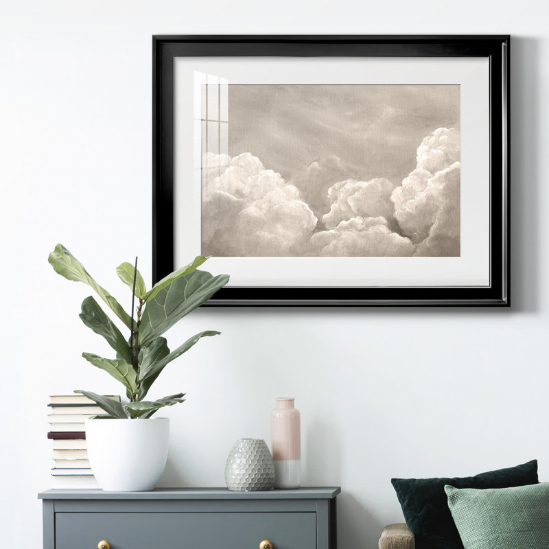 «Painted Clouds II», reproduction encadrée de qualité supérieure - prête à être accrochée, Noir