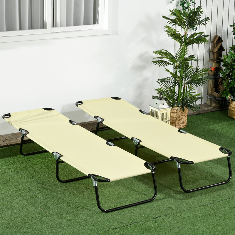 188cm Long Chaise Lounge Set, Beige