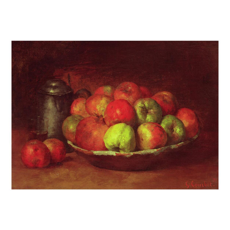 Nature morte avec des pommes et une grenade par Gustave Courbet - Estampe numérique, H 16 po x l 20 po