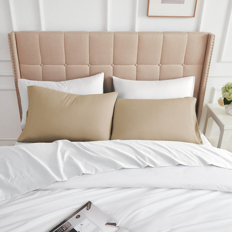 Deux taies d'oreiller en microfibre Eldon par Southshore Fine Linens, Taie d'oreiller taille très grand, Sable