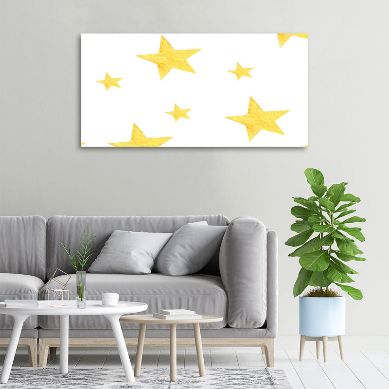 Yellow Stars - Print, Glass, 70cm H x 100cm W x 4cm D