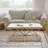 Nesting Coffee Table Set of 3, Faux Marble Top with Golden Frame