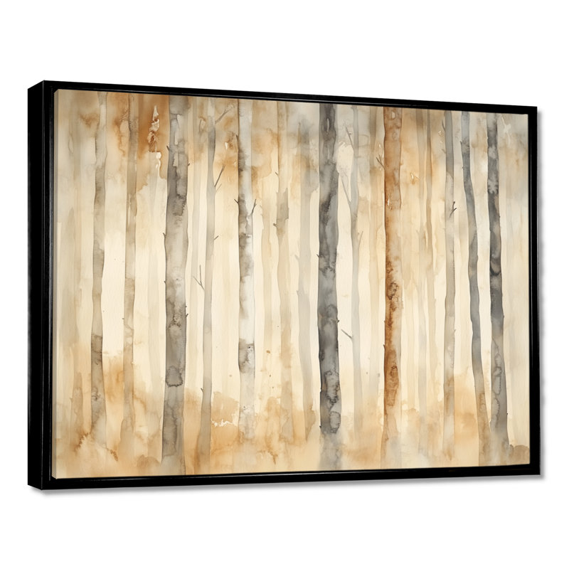 Neutral Forest Canvas, Celsie, Celsie, Black Floater Framed, H 24 po x l 32 po