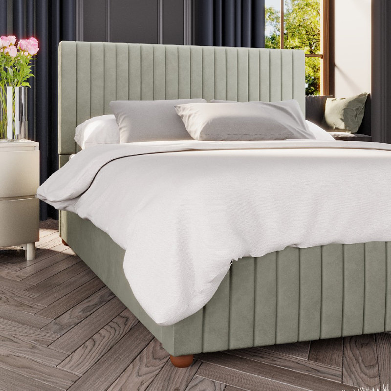 Upholstered Ottoman Bed, Super King (6'), Duck Egg