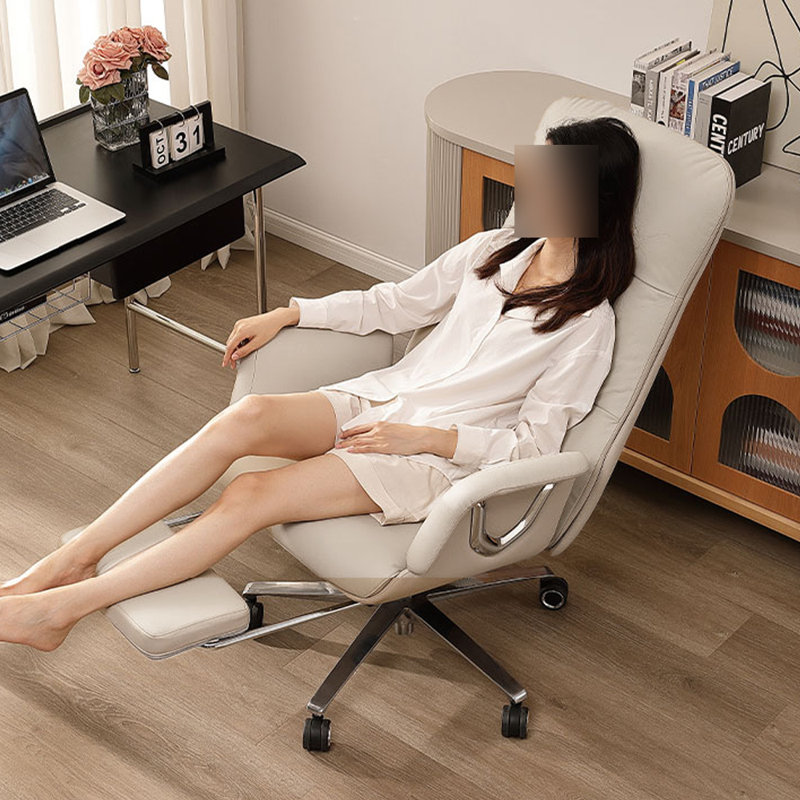 Fauteuil de bureau inclinable à réglage manuel, Beige
