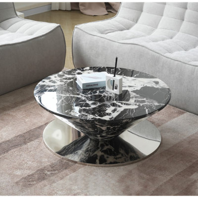 Table basse à motif de marbre