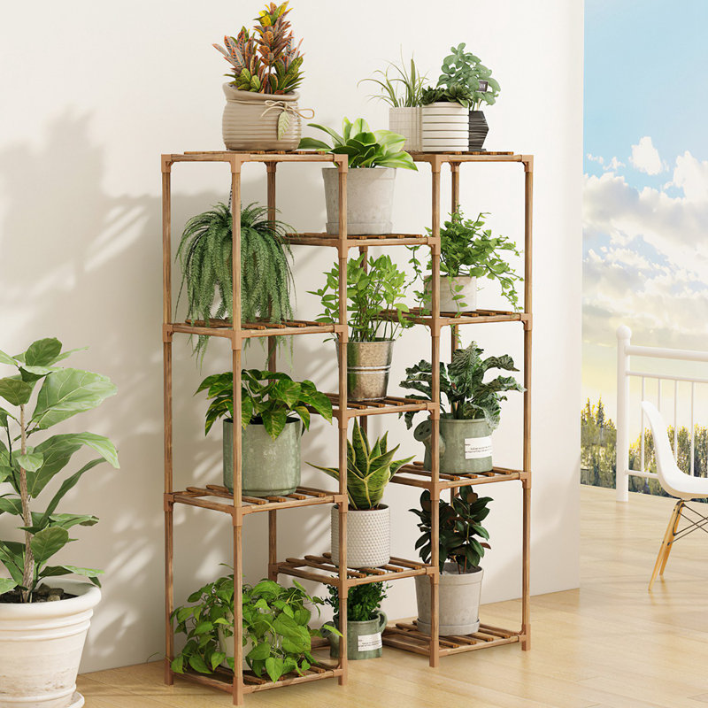 Paralee support à plante à fleurs en bois à 11 niveaux