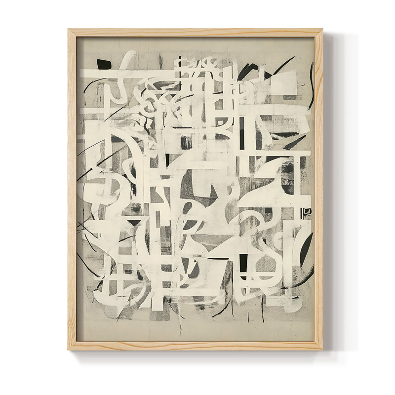 Série ABSTRACT CMI, reproduction encadrée - bois massif, H 15 po x l 12 po