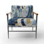 Chaise d'appoint rembourrée de forme géométrique Gold Constructing Blue Realms IV-1606179895
