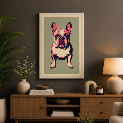 Pop Art Bulldog Modern - Wrapped Canvas