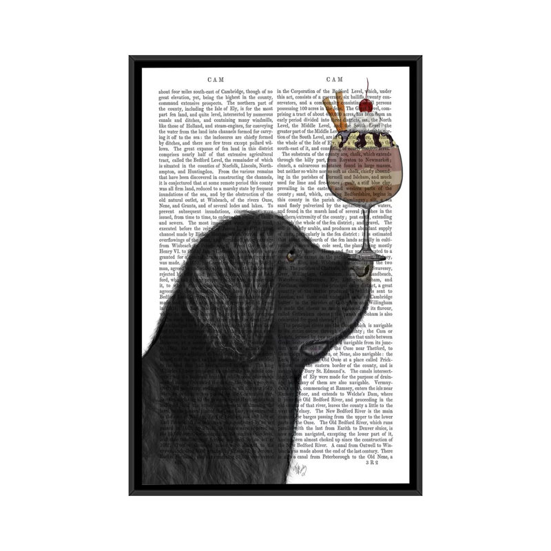 Impression sur toile tendue Fab Funky, Toile encadrée noire, H 26 po x l 18 po x P 1,5 po, Pas de tapis
