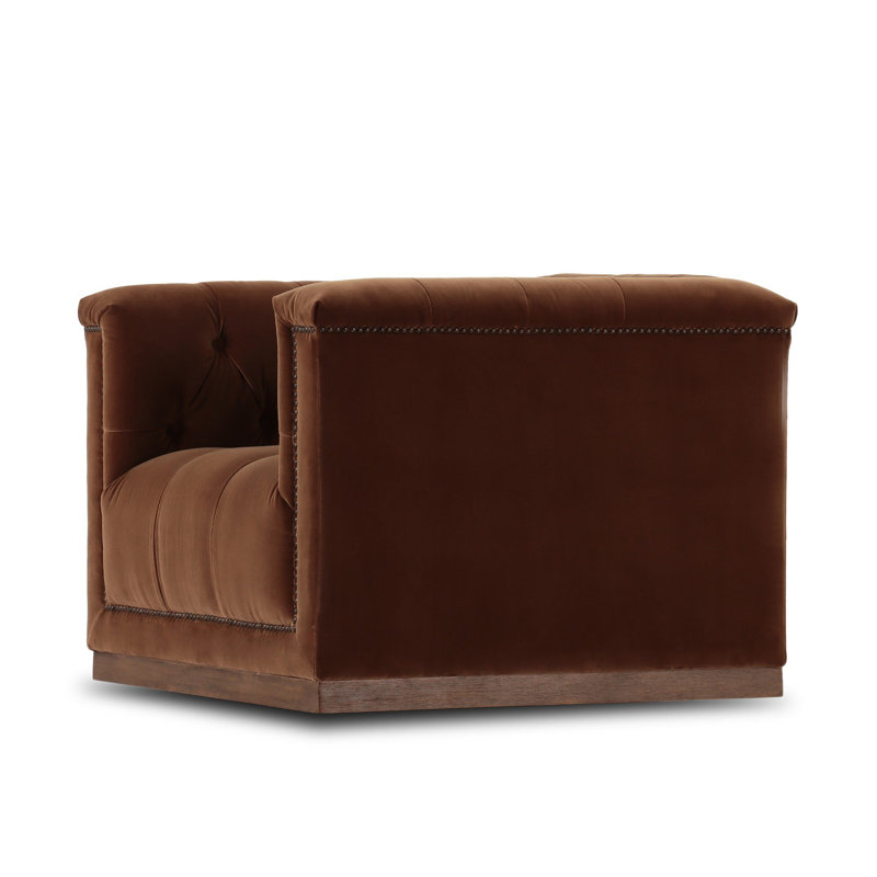 Maxx Upholstered Swivel Tufted Chair