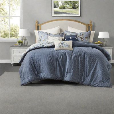 King Cotton Floral Bedding Sets, Vintage Style Comforter For Home