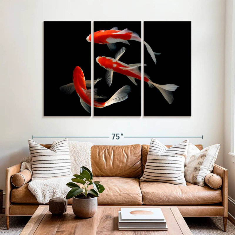 Koi Fish Trio, 42" H x 65" W