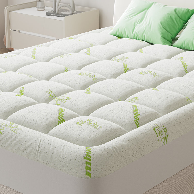 Protège-matelas Molley, surmatelas épaissi avec rembourrage en viscose de fibre de bambou, respirant, doux et rafraîchissant