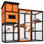 Cage d'extérieur 4 places, 2 salles de repos, 4 plateformes et toit imperméable, abri pour chat d'extérieur Catio