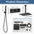 Matte Black 10" Ceiling Mount Rain Shower System with Handheld Spray, Valve & Trim Included