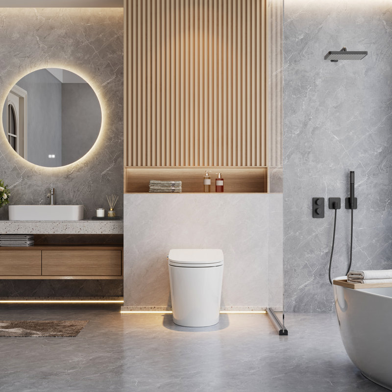 Toilette intelligente - siège chauffant, sans limite de pression d'eau, chasse d'eau automatique
