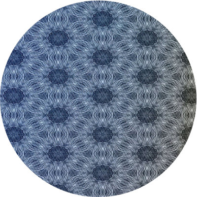 Tapis bleu tissé à la machine
