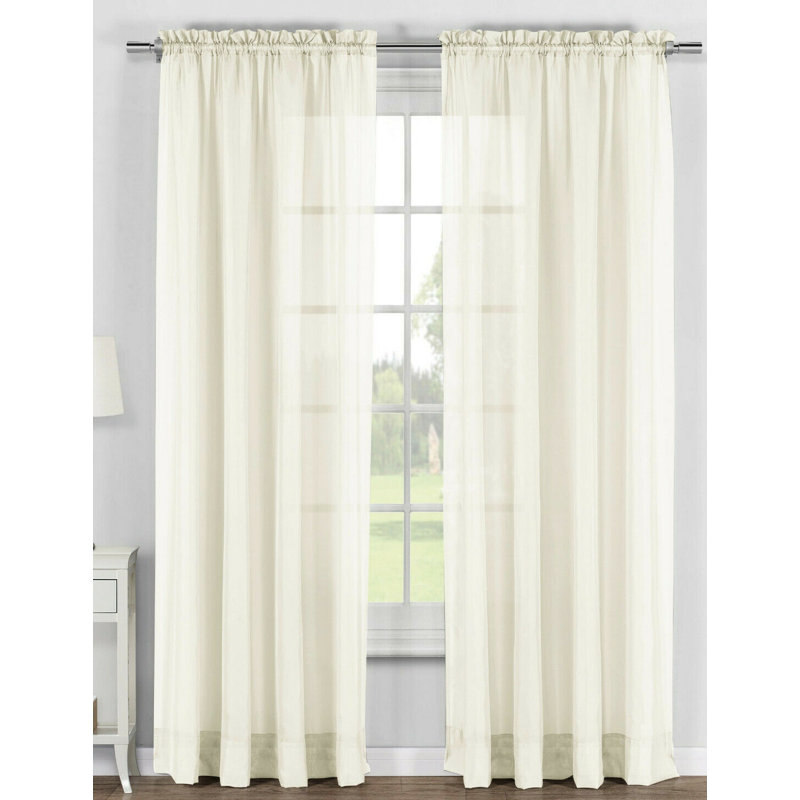 Louth Sheer Curtain Pair, Beige