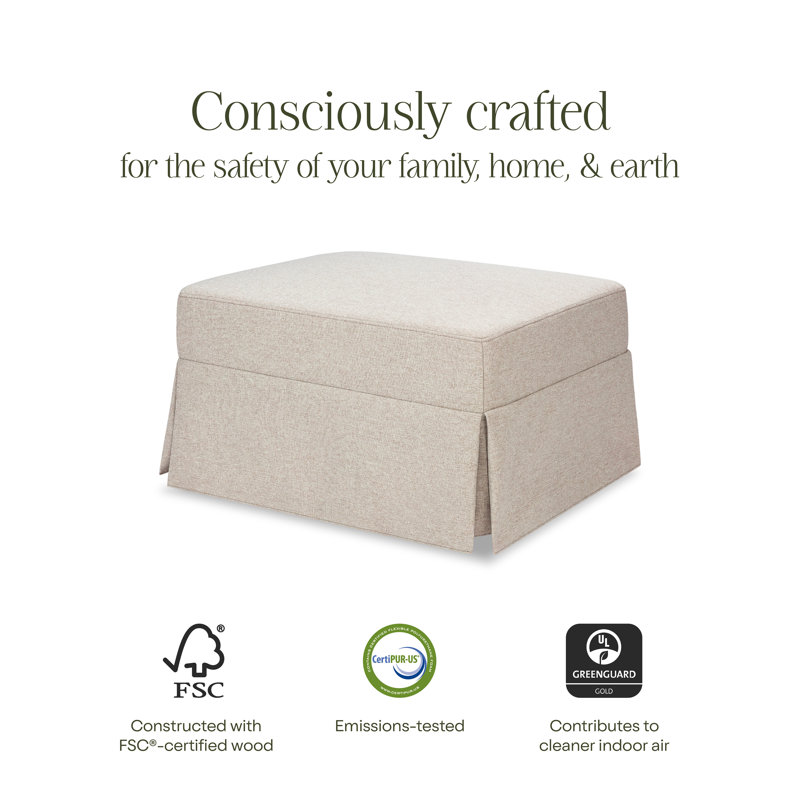 Crawford Ottoman, Performance Beach Eco-Weave