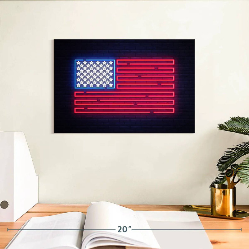 Enseigne néon Borges USA, H 8 po x l 12 po
