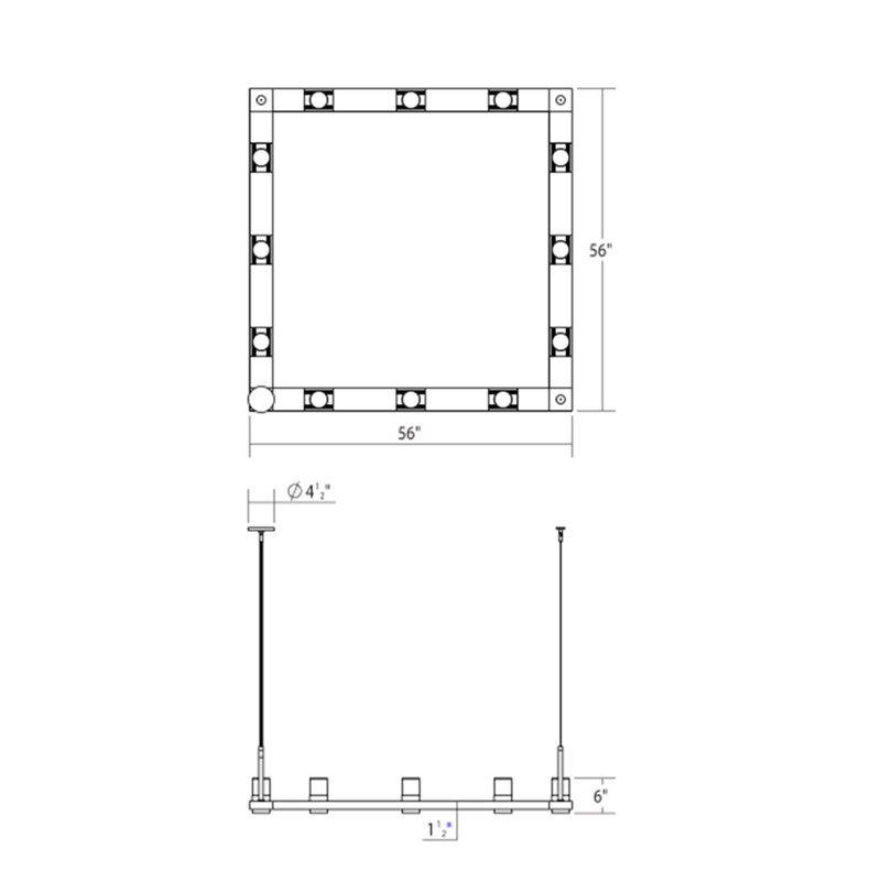 Luminaire suspendu linéaire moderne à DEL 12 lumières pour îlot de cuisine Intervals®, Transparent, Blanc