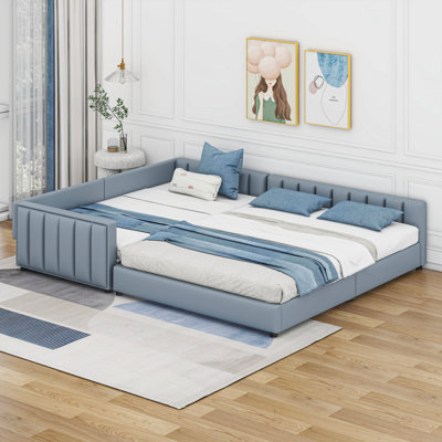 Amaliah Queen Upholstered Platform Bed with Twin Xl Daybed by Mercer41