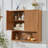 Fluted Bathroom Wall Cabinet, Wall-Mounted Medicine Cabinet With Adjustable Shelf & Doors, Farmhouse Floating Over The Toilet Storage Cabinets For Laundry Room, Kitchen, Living Room-2146057240