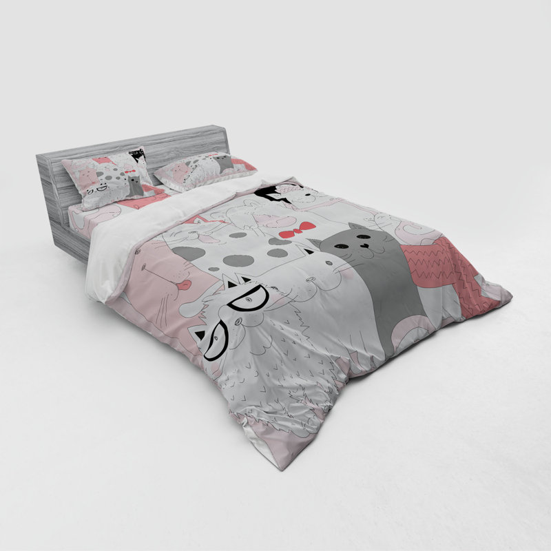Cat Duvet Cover, Queen Duvet Cover + 3 Additional Pieces