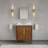 Klemenc 30 in. Single Sink Carrara White Marble Bath Vanity in Noir Juglans with Satin Gold Hardware