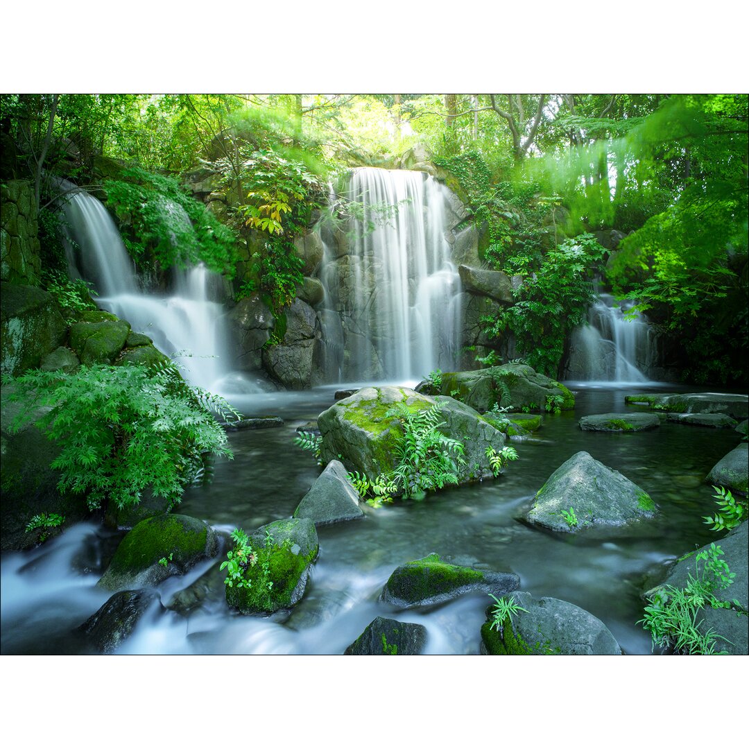 Leinwandbild Forest & Waterfall I