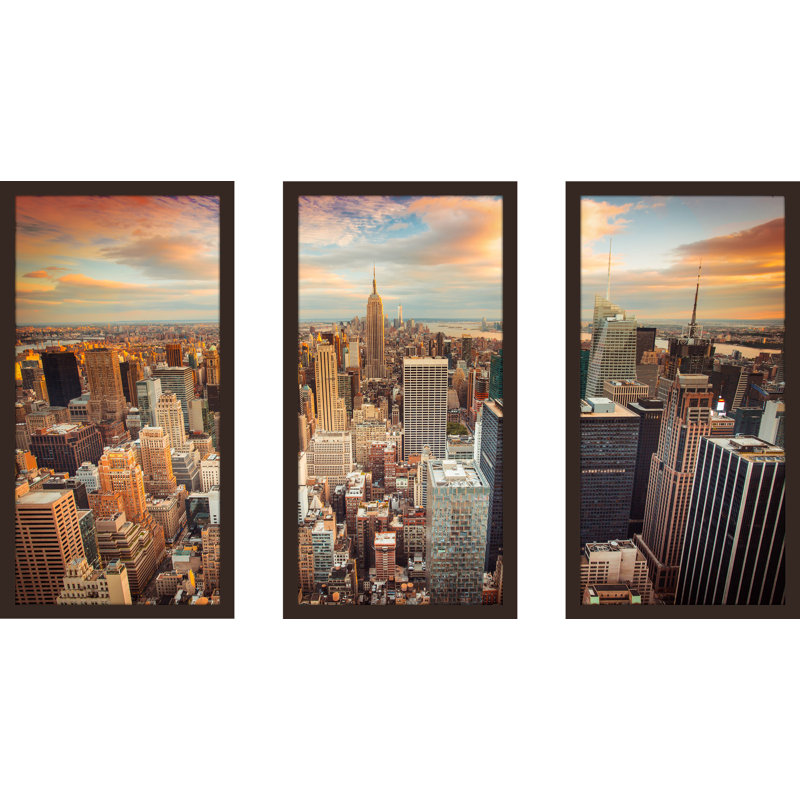 New York City - Ensemble de 3 reproductions de photos sur acrylique, H 33,5 po x l 52,5 po x P 1 po